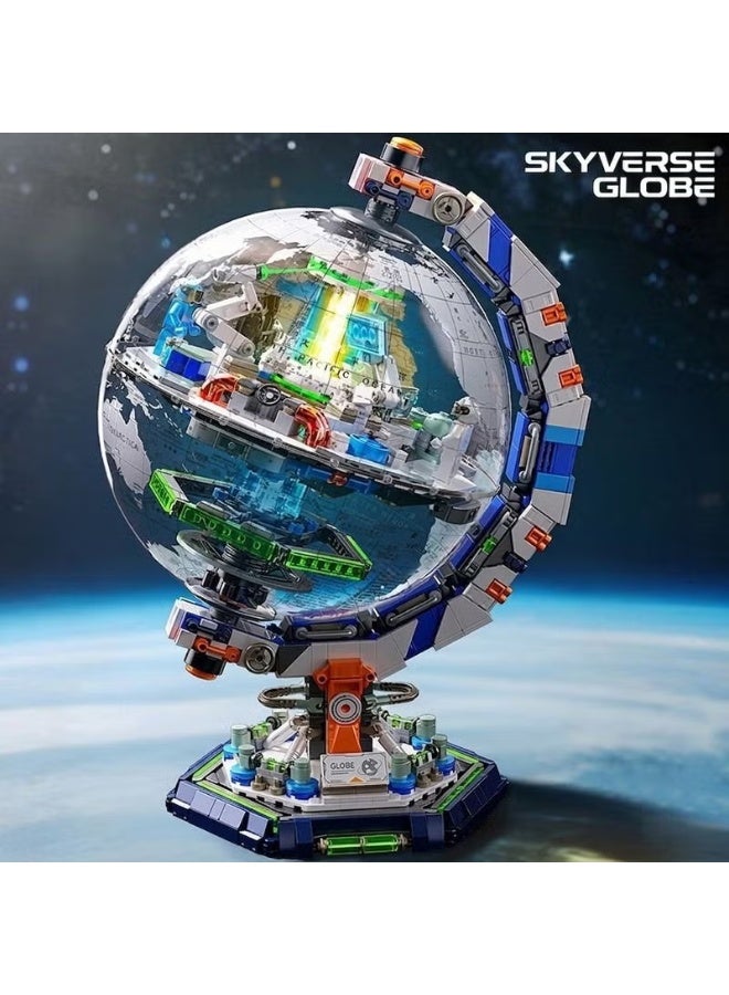 3D الكرة الأرضية كتل البناء مجموعة للأطفال، نموذج بناء محطة الفضاء، STEM التعليمية DIY بناء لعبة، هدية اللغز الإبداعي للفتيان والبنات - Image 1