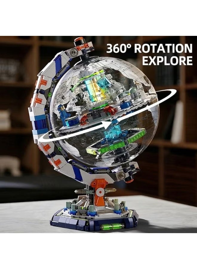 3D الكرة الأرضية كتل البناء مجموعة للأطفال، نموذج بناء محطة الفضاء، STEM التعليمية DIY بناء لعبة، هدية اللغز الإبداعي للفتيان والبنات - Image 4