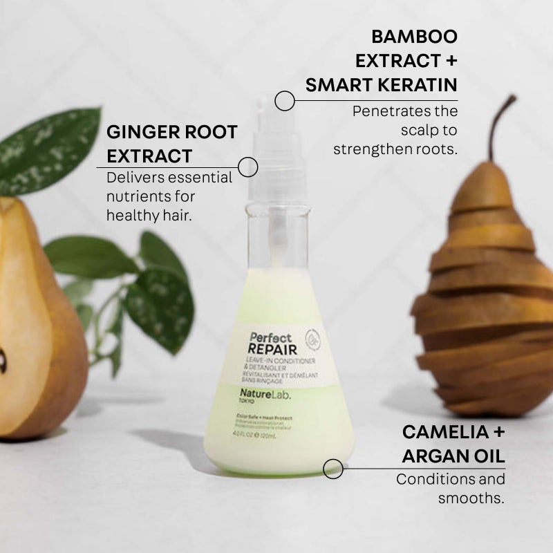 NatureLab. TOKYO NatureLab.TOKYO Perfect Repair Leave-In Conditioner & Detangler: Heat Protection, Color Safe, Protect Against Future Damage | 4 FL OZ / 120 ML - Image 3