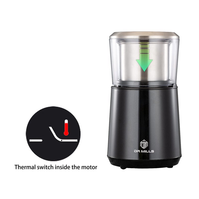 Dr Mills Dm-7451 Electric Coffee Grinder  Coffee Bean Grinder Electric Dried Spice  Nut  Herb Grinder  Detachable Cup  Dishwashable  Sus304 Stainless Steel - Image 4