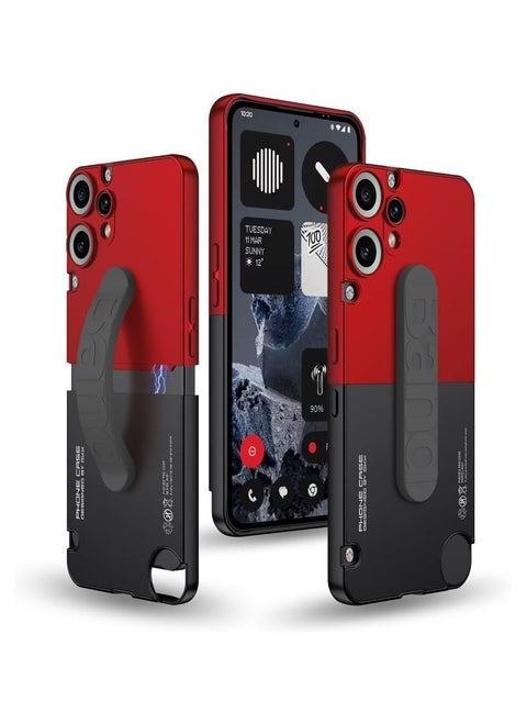 Case for Nothing CMF Phone 2 Pro with Elastic Silicone Wrist Strap Case, 2-in-1 Brushed Rigid PC Shockproof Protective Back Case CMF Phone 2 Pro (2025)