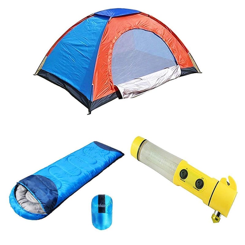 Shopper52 Camping Tent Portable Foldable Tent for Picnic/Hiking/Trekking Tent Dome Tent 2 Person Tent with Waterproof Thick Carry Bed Camping Bag Sleeping Bag 2 Pcs Sleeping Bag - 2TENTSLEEPING2 - Image 1