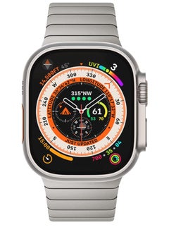 ten.tech Metal Band Compatible with Apple Watch 49mm/45mm/44mm/42mm, Stainless Steel Watch Band for iWatch Series 1/2/3/4/5/6/7/8/SE/Ultra/Ultra 2 Tin Tick – silver  - Image 2