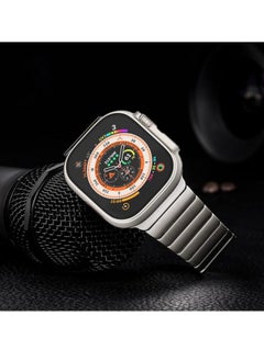 ten.tech Metal Band Compatible with Apple Watch 49mm/45mm/44mm/42mm, Stainless Steel Watch Band for iWatch Series 1/2/3/4/5/6/7/8/SE/Ultra/Ultra 2 Tin Tick – silver  - Image 3