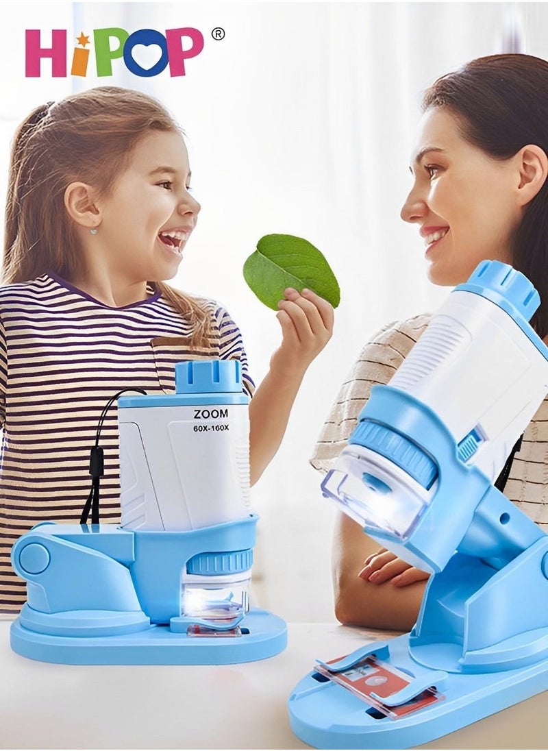 Portable Microscope 2 In 1,Handheld Microscope With Mobile Phone Observation And Base,High Definition Imaging,Educational Toys For Kid