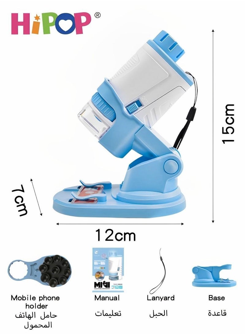 Portable Microscope 2 In 1,Handheld Microscope With Mobile Phone Observation And Base,High Definition Imaging,Educational Toys For Kid
