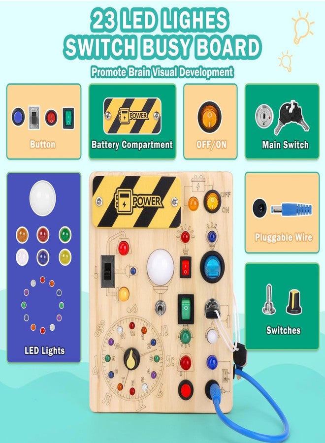 Hoarosall Montessori Busy Board - Sensory Toys for 1-3 Year Old Boys & Girls,Travel Educational Learning Activities for Toddlers,Sensory Toy for Kids with Autism - Image 2