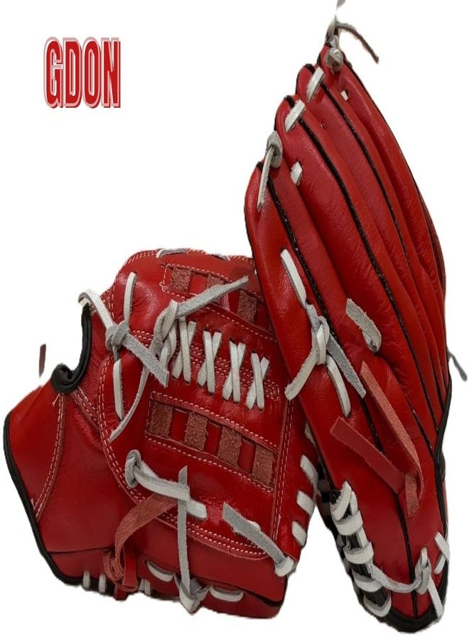 GDON Softball and Baseball Leather Left Hand Glove Color Red - Image 4