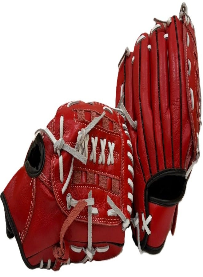 GDON Softball and Baseball Leather Left Hand Glove Color Red - Image 5