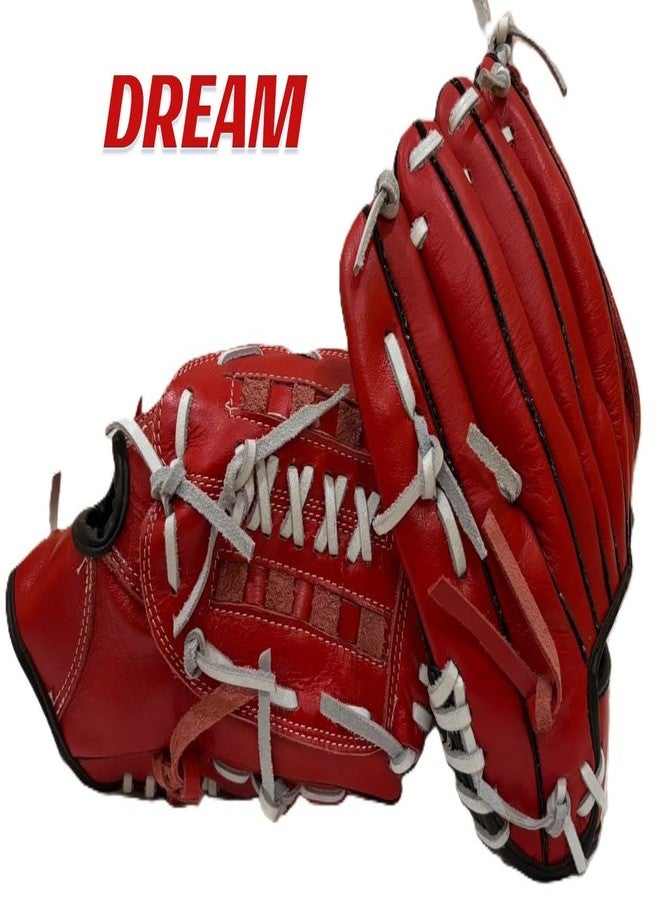 GDON Softball and Baseball Leather Left Hand Glove Color Red - Image 3