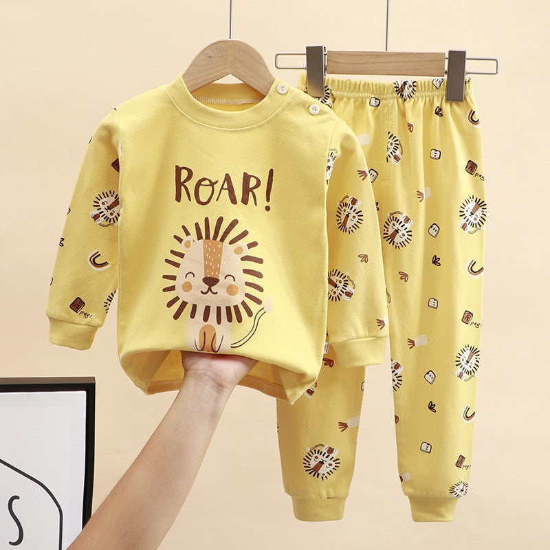 Children's Underwear Set Pure Cotton Pajamas Girls Baby Autumn Clothes Autumn Pants Pure Cotton Boys Home Clothing Children's Clothing Wholesale - Image 1