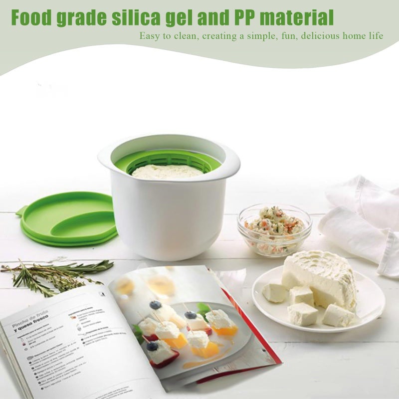 Microwave Cheese Maker With Mold Set Tofu Press Filter Drain Easy Home Cheese Making Supplies Green Stamper - Image 4