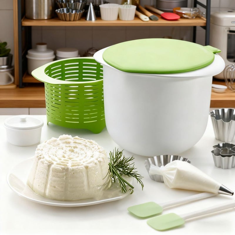 Microwave Cheese Maker With Mold Set Tofu Press Filter Drain Easy Home Cheese Making Supplies Green Stamper - Image 1