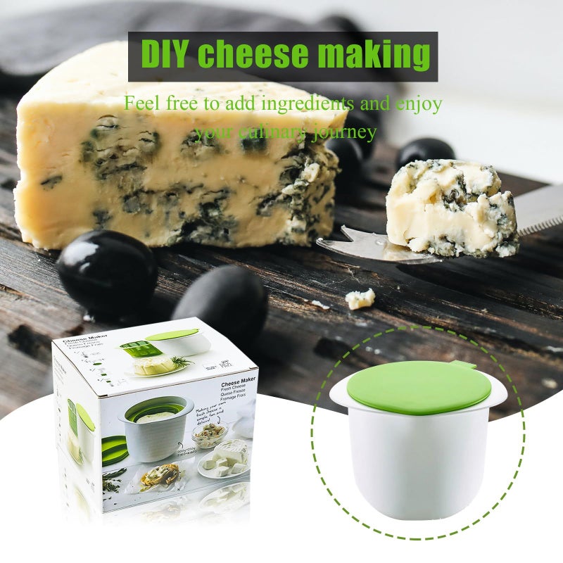 Microwave Cheese Maker With Mold Set Tofu Press Filter Drain Easy Home Cheese Making Supplies Green Stamper - Image 5