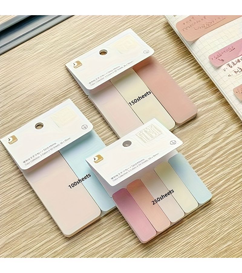 1 Pack Large Candy Color 100 Sheets Morande Sticky Notes Small Rectangular Tear Off Tabs Color Coded Adhesive Pages For Office Planner Journal - Image 3