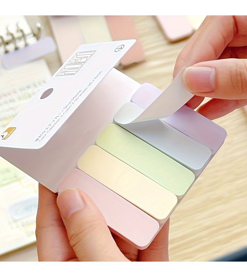 1 Pack Large Candy Color 100 Sheets Morande Sticky Notes Small Rectangular Tear Off Tabs Color Coded Adhesive Pages For Office Planner Journal - Image 4