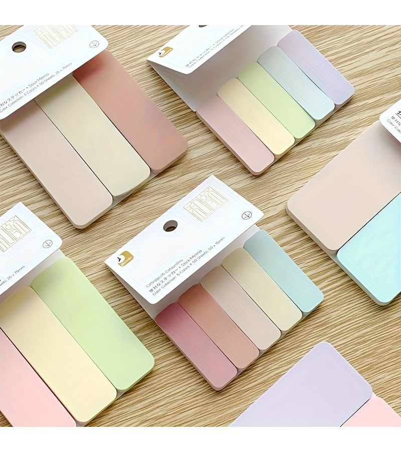 1 Pack Large Candy Color 100 Sheets Morande Sticky Notes Small Rectangular Tear Off Tabs Color Coded Adhesive Pages For Office Planner Journal - Image 1