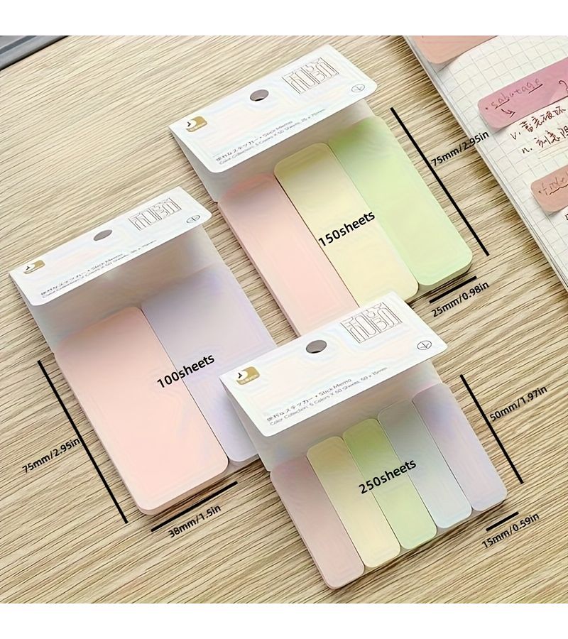 1 Pack Large Candy Color 100 Sheets Morande Sticky Notes Small Rectangular Tear Off Tabs Color Coded Adhesive Pages For Office Planner Journal - Image 2