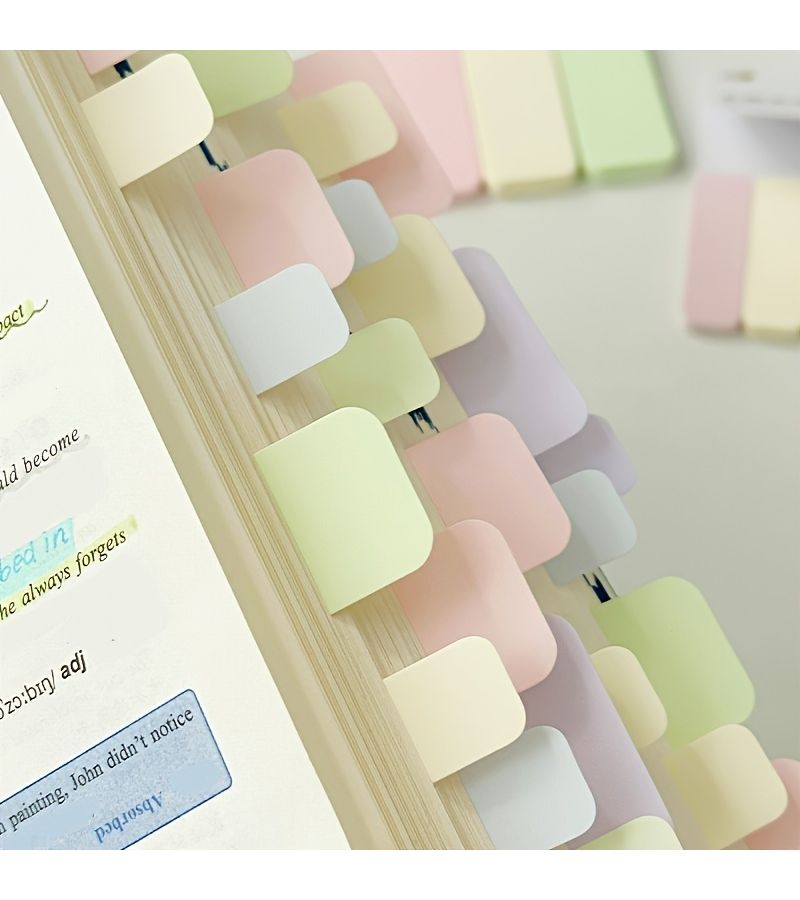 1 Pack Large Candy Color 100 Sheets Morande Sticky Notes Small Rectangular Tear Off Tabs Color Coded Adhesive Pages For Office Planner Journal - Image 5