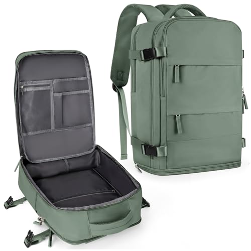 coowoz Travel Backpack For Women Men,Carry On Backpack,Hiking Backpack Waterproof Outdoor Sports Rucksack Casual Daypack Travel Essentials(Olive Green) - Image 1