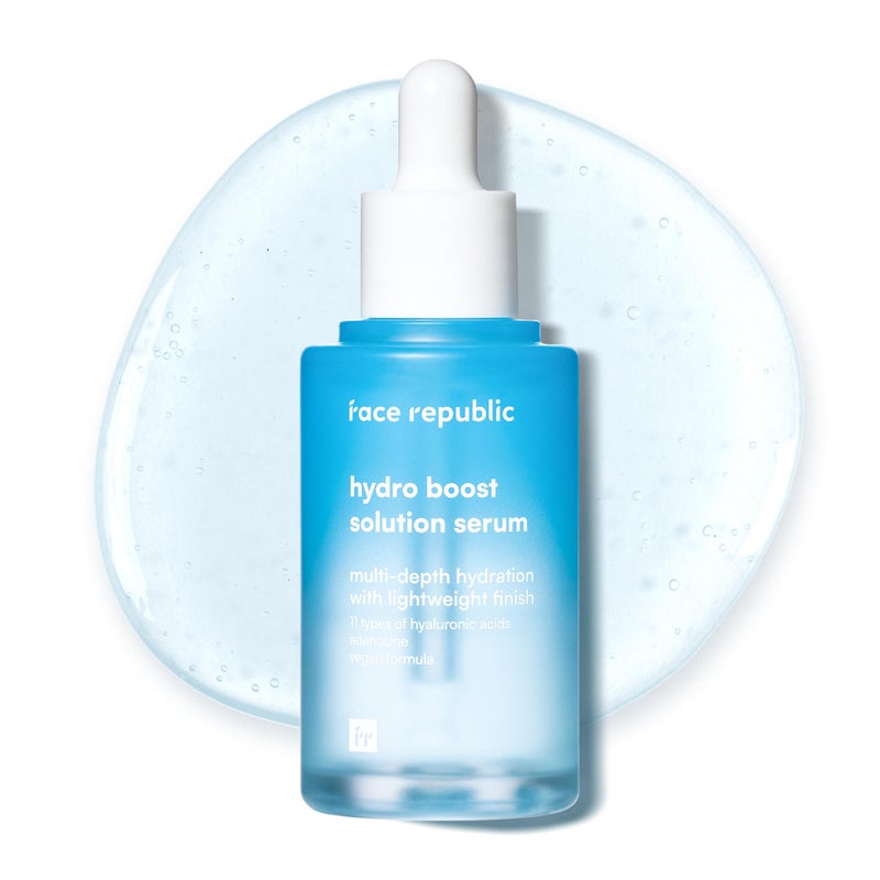 Face Republic Hydro Boost Solution Serum 45ml 1.52 fl oz | Hyaluronic acids, Adenosine | Hydrating, Refining | Anti-wrinkle | No Artificial Color | For Dry, Sensitive Skin | Vegan Korean Skin Care - Image 1