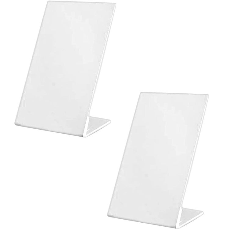 CPI White Acrylic Display Stand for Shops, Restaurants, Bar, Hotels for Bhim,Gpay Phonepay, QR Bar Code L Shape Stand 4 X 6 Inch (A6) (Pack of 2) - Image 1