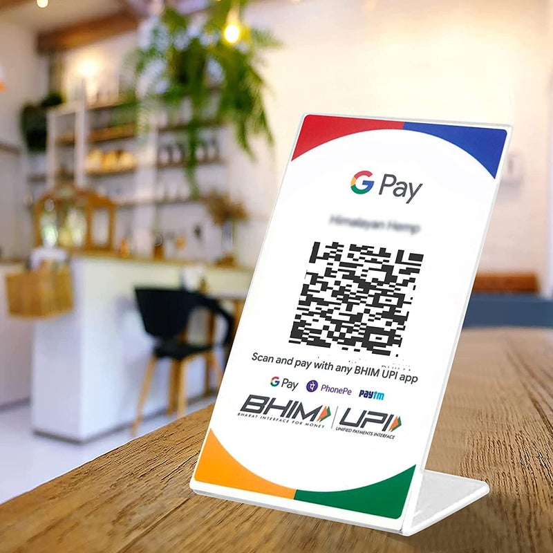 CPI White Acrylic Display Stand for Shops, Restaurants, Bar, Hotels for Bhim,Gpay Phonepay, QR Bar Code L Shape Stand 4 X 6 Inch (A6) (Pack of 2) - Image 4