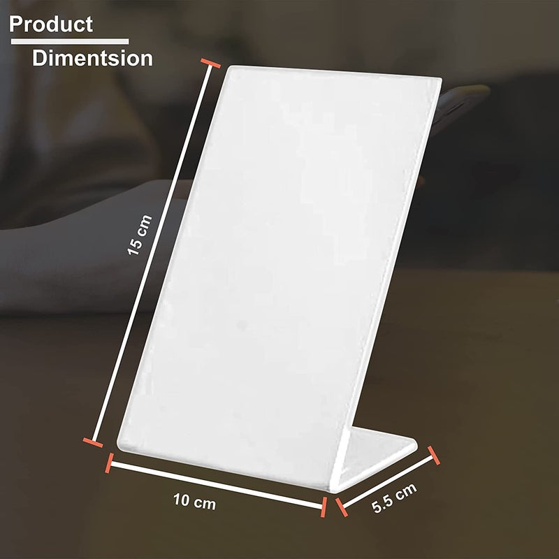 CPI White Acrylic Display Stand for Shops, Restaurants, Bar, Hotels for Bhim,Gpay Phonepay, QR Bar Code L Shape Stand 4 X 6 Inch (A6) (Pack of 2) - Image 2