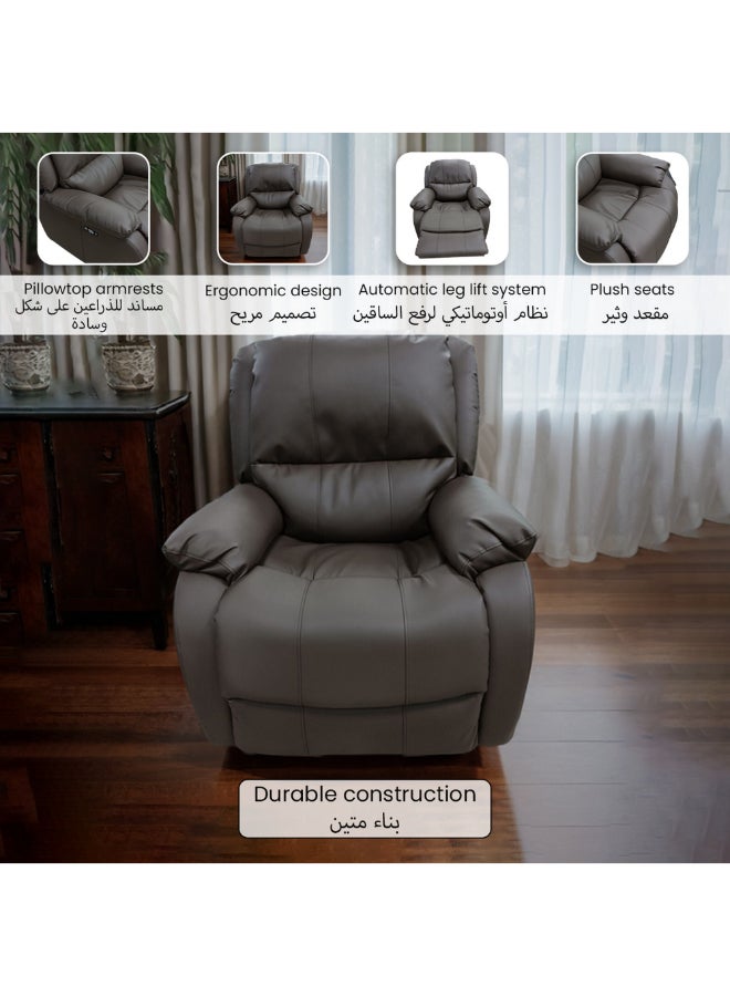 iMassage Elegant and Practical Design Auto Leg Lift Leather Chair Brown 102 x 92 x 98 cm AM-2030 - Image 5