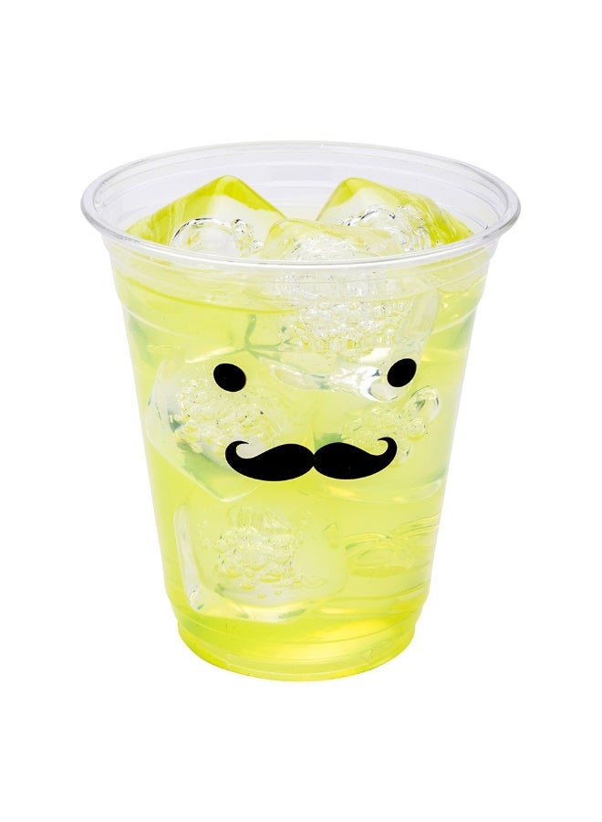 Restaurantware Visage 12 Ounce Cold Drink Cups, 1000 Disposable Party Drinking Cups - Lids Sold Separately, Monsieur Moustache Design, Clear PET Plastic Cups, For Birthday Parties, Or Ceremonies - Image 2