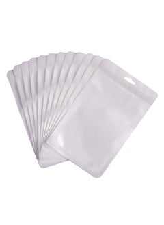 Excefore 100 Pieces Of Food Storage Bag, Resealable Polyester Film Bag, Odor Protection Bag With Zipper And Transparent Window Packaging For Sealing Storage Supplies (White)  - Image 1