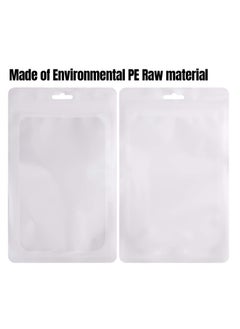 Excefore 100 Pieces Of Food Storage Bag, Resealable Polyester Film Bag, Odor Protection Bag With Zipper And Transparent Window Packaging For Sealing Storage Supplies (White)  - Image 2