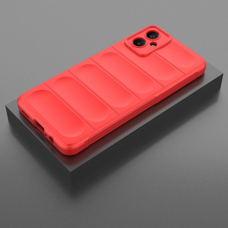 HuHa Case Cover For Samsung Galaxy A06 5G Magic Shield TPU + Flannel Phone Case(Red) - Image 2