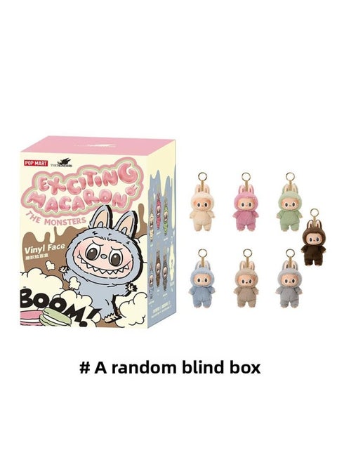Labubu Generation Of The Motherland Version Of The Heart Macaron Bubble Series Fun Blind Box Vinyl Face Plush Doll-Color:Generation [random Blind Box]