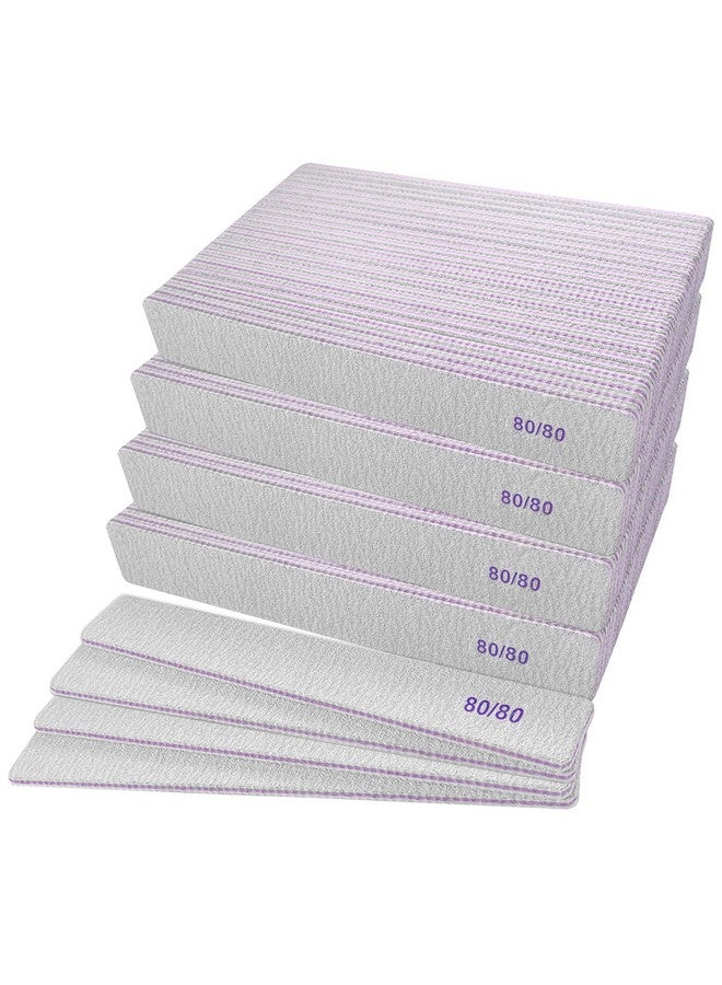 GigaGround 80/80 Grit Nail Files (100 Pcs), Coarse Emery Boards for Acrylic Nails and Gel Nails, Nail File Double Sided 80 Grits Emory Professional Nail Filers Pack - Image 1