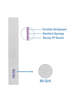 GigaGround 80/80 Grit Nail Files (100 Pcs), Coarse Emery Boards for Acrylic Nails and Gel Nails, Nail File Double Sided 80 Grits Emory Professional Nail Filers Pack  - Image 3