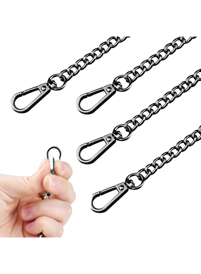 Es Flat Chain Strap Handbag 2pcs Bag Chain 47inch Flat Chain Strap for Wallet Shoulder Strap Shoulder Strap (Black)  - Image 3