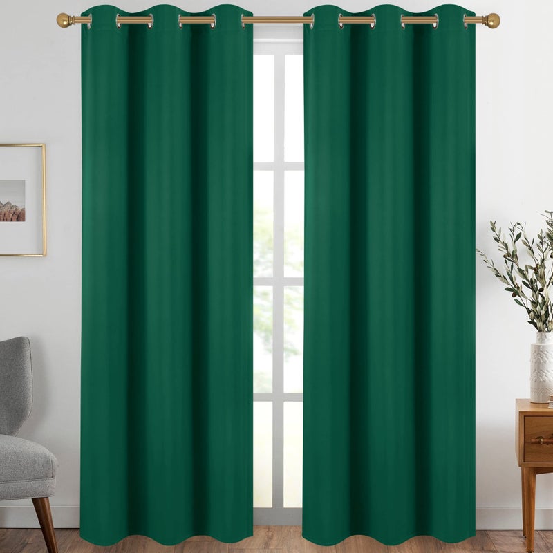 Diraysid Green Grommet Blackout Curtains for Bedroom Thermal Insulated Room Darkening Curtains Drapes 42 x 84 2 Panels