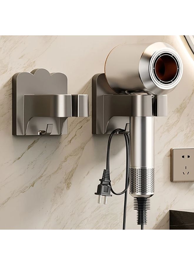 Wall Mounted Hair Dryer Holder No Drill Bathroom Organizer Black Easy Install ABS - Image 4