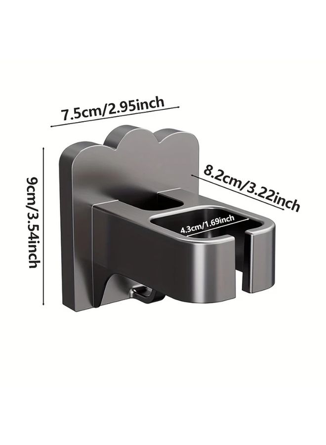 Wall Mounted Hair Dryer Holder No Drill Bathroom Organizer Black Easy Install ABS - Image 2