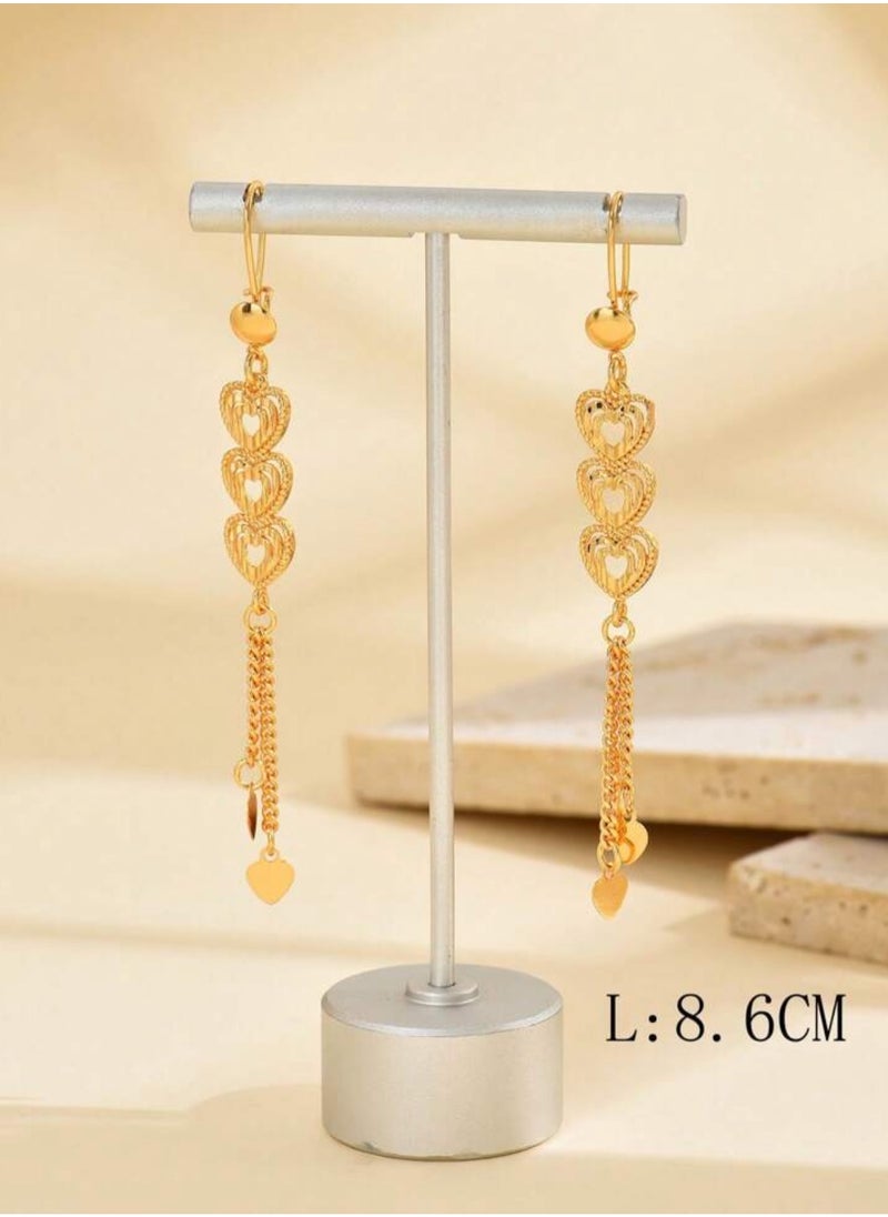 GOLDMAX Elegant 21k Gold Plated Drop Earrings For Women  - Image 3