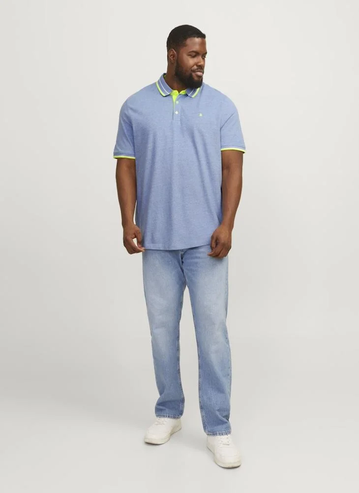 JACK & JONES Plus Size Logo Print Polo Shirt