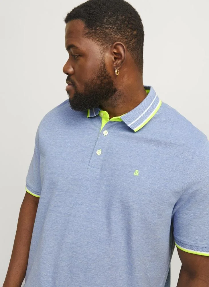 JACK & JONES Plus Size Logo Print Polo Shirt