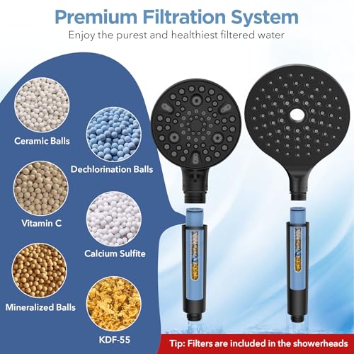 MakeFit Dual Filtered Rain Shower Head Combo, High Pressure Handheld Shower Head with Adjustable Bar - Rainfall Shower Head And Showerhead with Filter for Hard Water - Removes Chlorine - Image 4