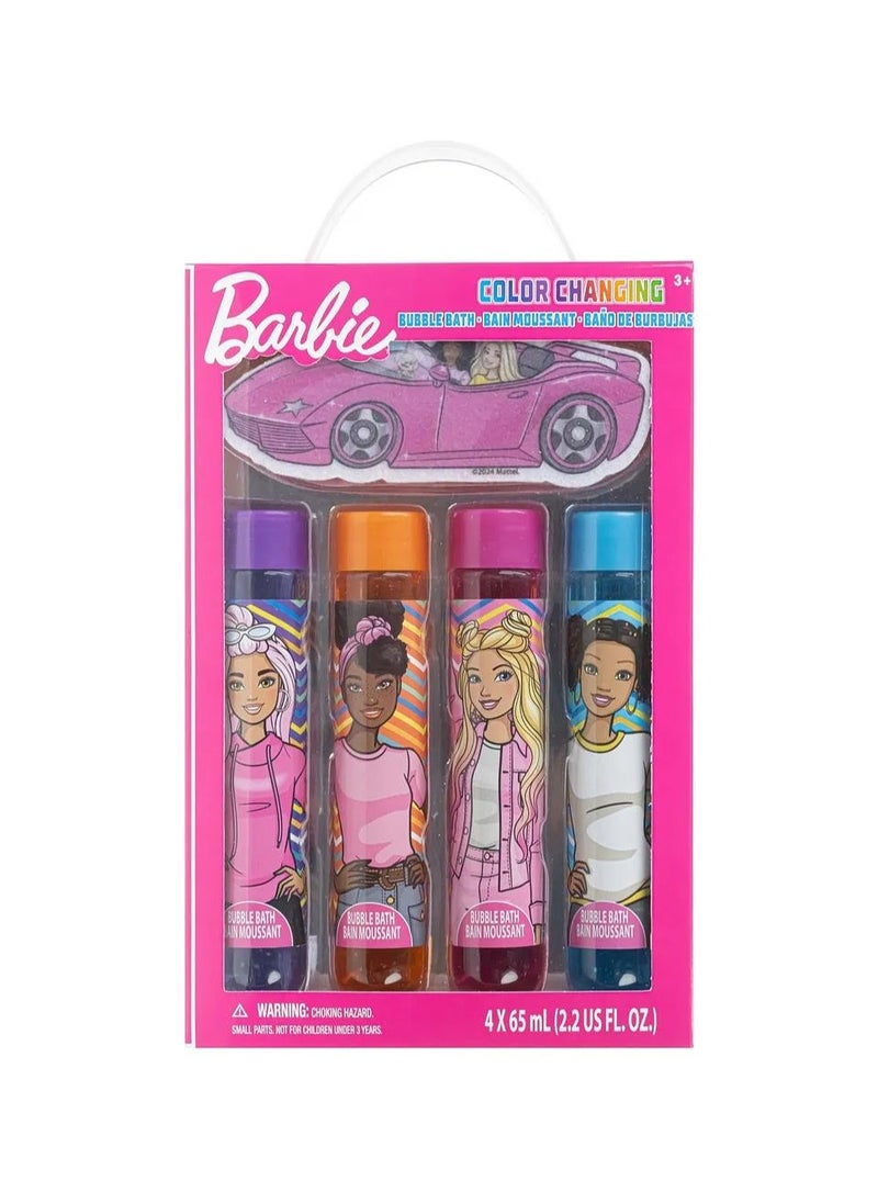 TOWNLEY GIRL - Barbie Bubble Bath Set of 4 with Bath Time Squishy for Kids, Fun & Fresh, Scented Bath Time, Gentle Bubble Bath, 3 Years+ - Multicolor - Image 1