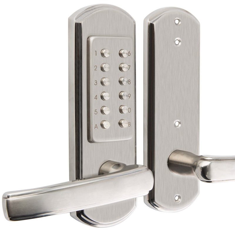 Keyless Mechanical Combination Door Lock Digital Code Keypad Security Entry Door Stainless Steel 304 Not deadbolt Only for The Left Handed Door Opens Inward Left Handle