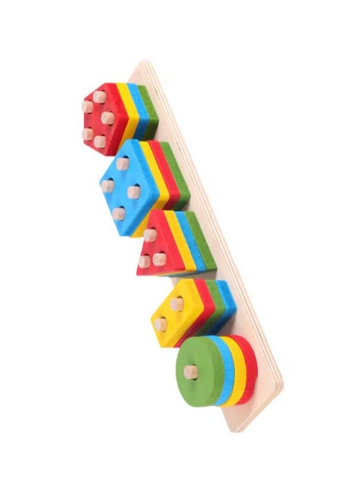 Educational wooden toys for children, boys and girls, to sort shapes and develop intelligence, consisting of 21 pieces - Image 3