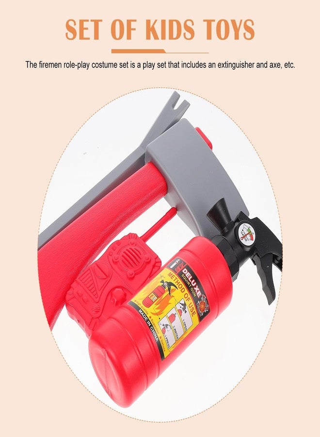 TOYANDONA Water Shooting Toys Kids Firefighter Toy Set Role Play Fireman Gear Accessories with Fire Extinguisher Pretend Play Firefighter Costume Props for Boys Girls Outdoor Water Fighting Play Toys - Image 3