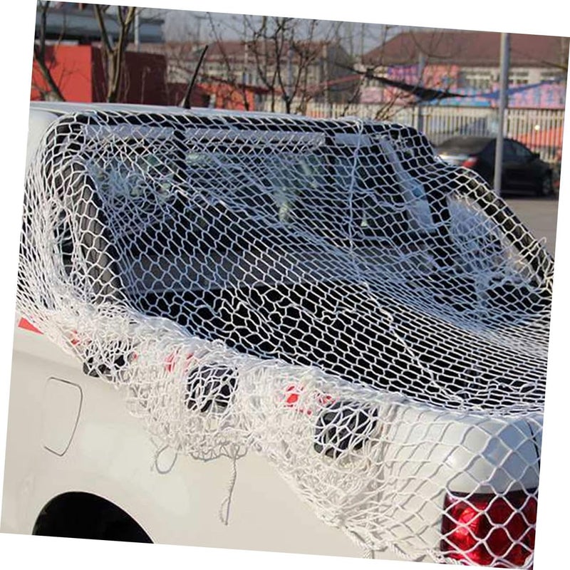 Ciieeo Reusable Cargo Net Truck Trailer Mesh Cover, Universal White Cargo Net 15cm Grid for Container Tailgate Protection, Heavy Duty Luggage Screening for Automotive Exterior Use - Image 5