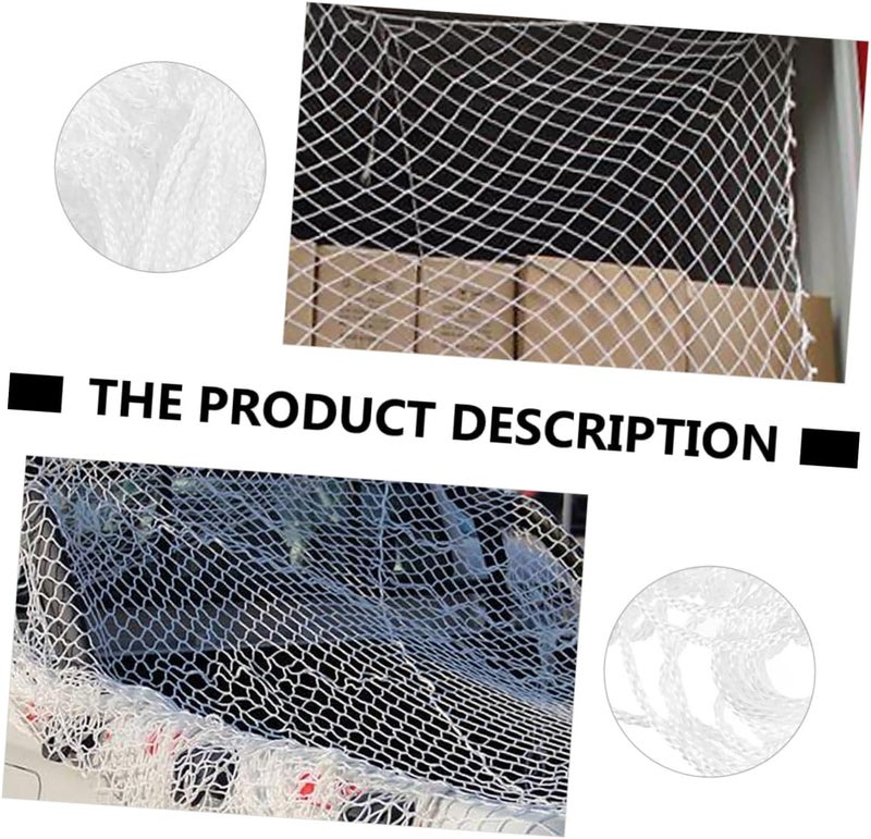 Ciieeo Reusable Cargo Net Truck Trailer Mesh Cover, Universal White Cargo Net 15cm Grid for Container Tailgate Protection, Heavy Duty Luggage Screening for Automotive Exterior Use - Image 4
